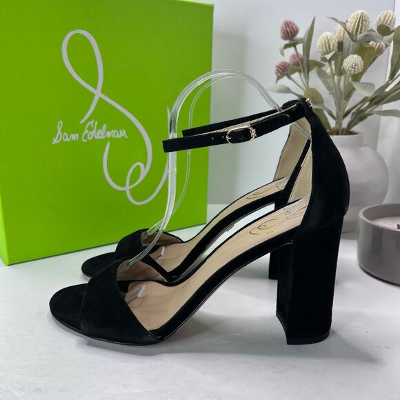 Sam Edelman Robyn Leather Ankle Strap Heel Black I3433L3002 Women 10M Tried On - Picture 3 of 11